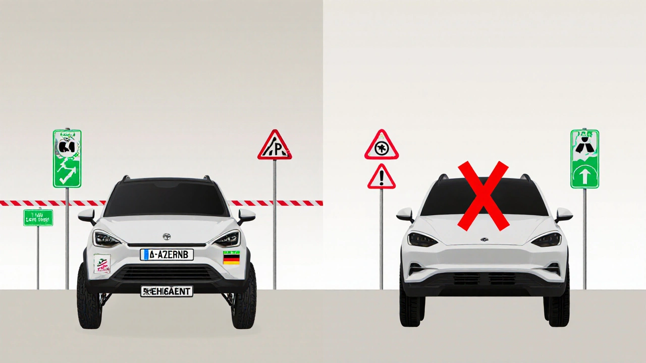 Vergleich: Ein führerscheinfreier Elektroroller (L1e-B) vs. ein Auto, das ohne Führerschein nicht erlaubt ist.