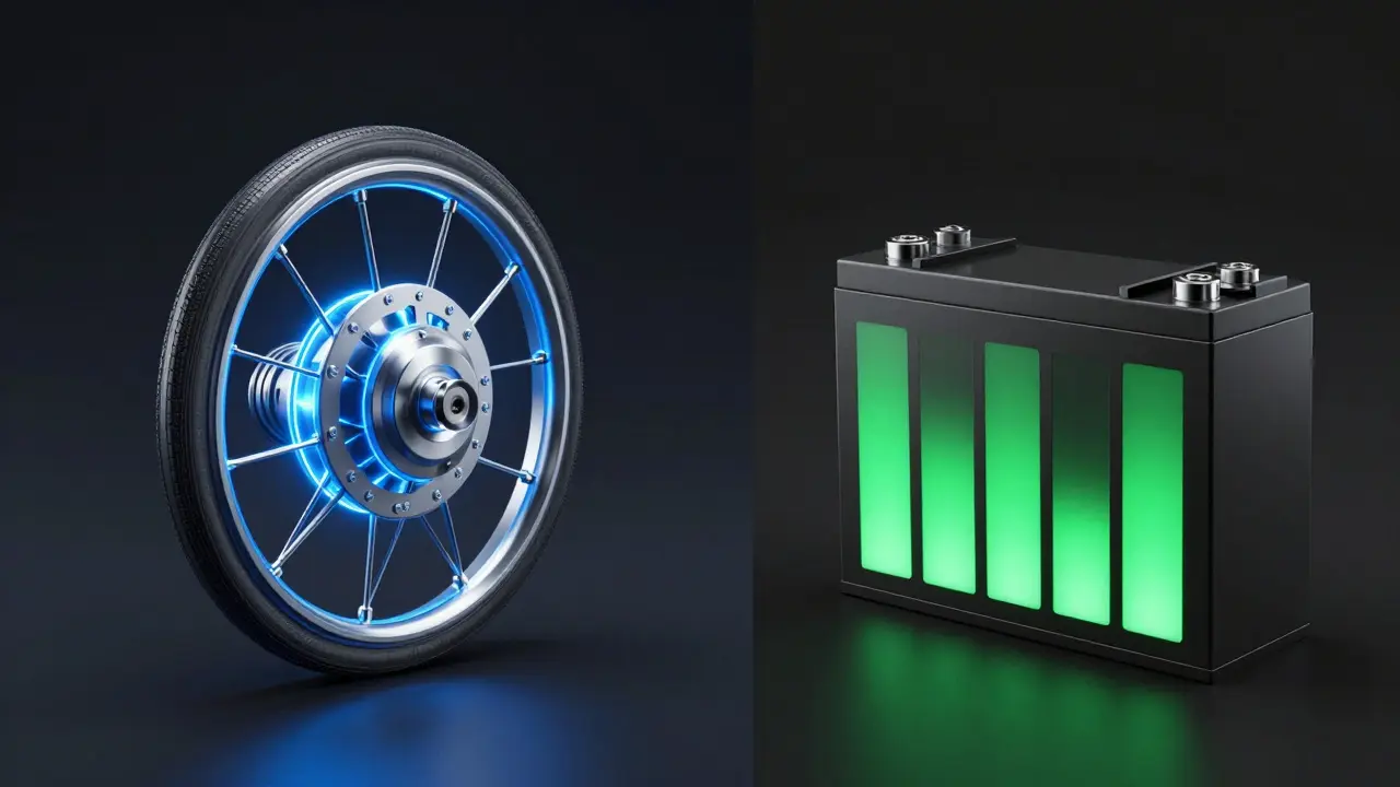 Konzeptbild: Langlebiger Motor versus alternder Akku