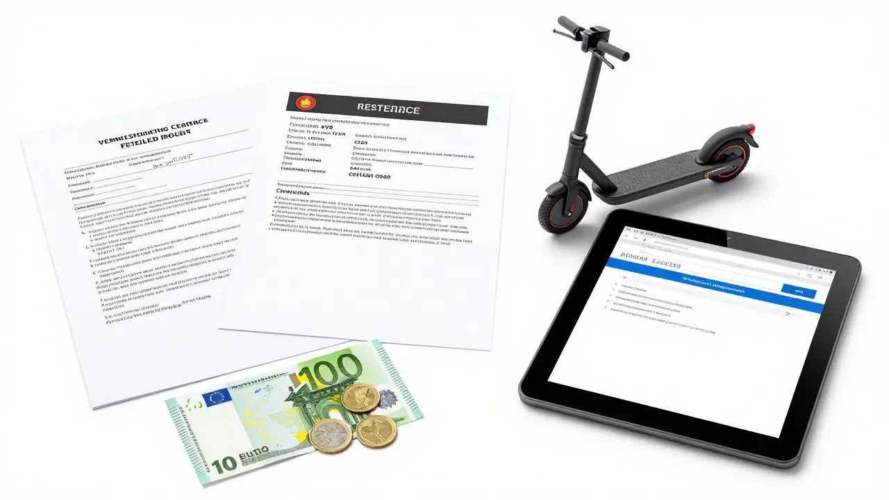 Dokumente und Kosten für E-Roller-Zulassung