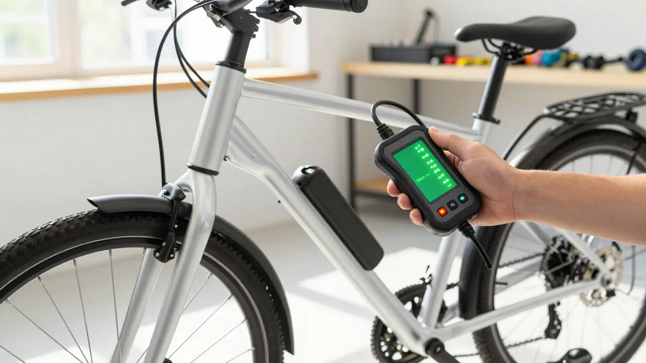 Geprüfte Batterie eines generalüberholten E-Bikes