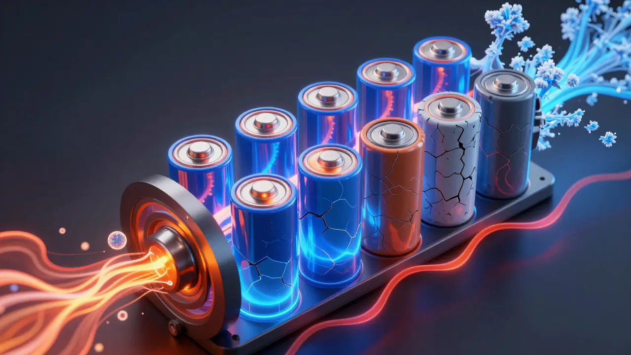 3D-Visualisierung einer alternden Lithium-Ionen-Batterie