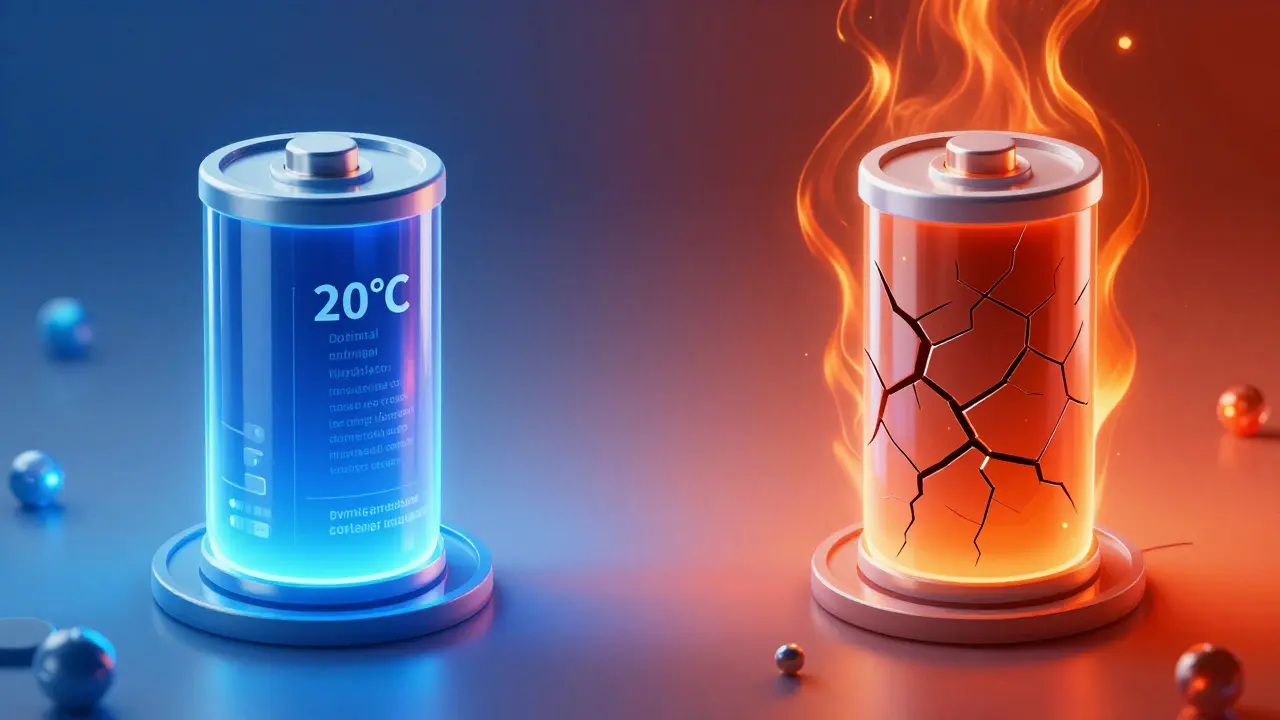 Konzeptbild: Einfluss von Hitze und Kälte auf Lithium-Ionen-Zellen