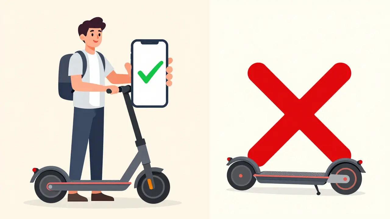 Vergleich von versichertem und beschädigtem E-Scooter