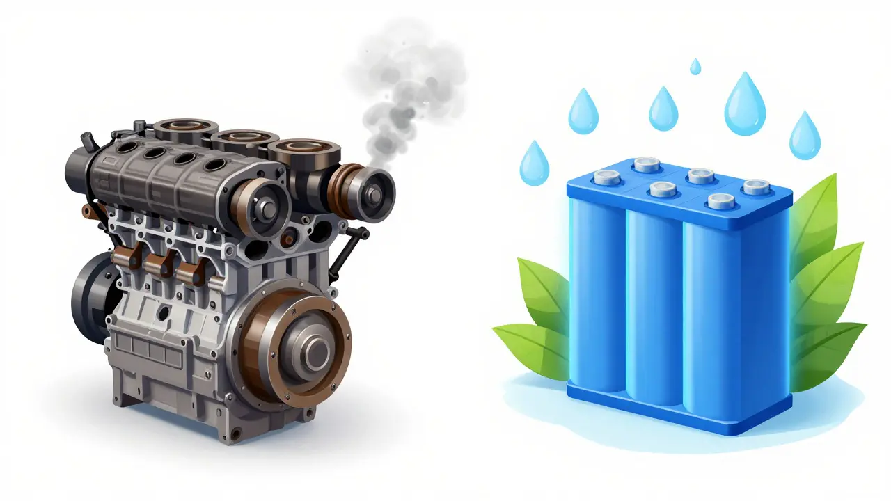 Vergleich der Technik: Verbrennungsmotor versus Elektromotor und Batterie